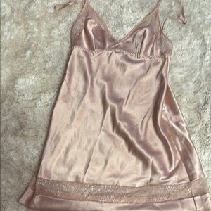 Elegant Pink Satin Slip Dress
